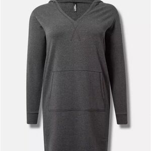 Gray Hooded Sweatshirt Dress